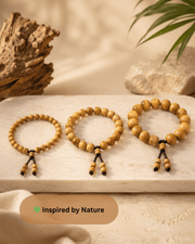 Couple Chandan bracelets handcrafted with natural wooden beads