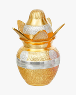 Gold plated decorative kalash with premium red velvet gift box