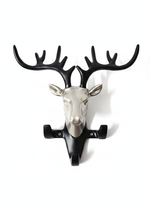 Deer head antler wall key holder rack decorative metal key organizer for entryway