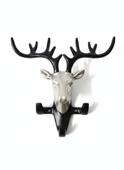 Deer head antler wall key holder rack decorative metal key organizer for entryway