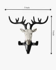 Deer head key holder wall mount with dimensions 7 inch height and width, compact decorative hook