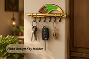 Golden flute design metal key holder for wall by Handicrush