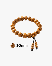 Handmade 10mm Chandan bracelet crafted from authentic sandalwood beads with natural fragrance and elastic band