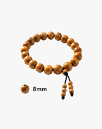 Handmade 8mm Chandan bracelet crafted from authentic sandalwood beads with natural fragrance and elastic band