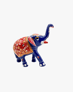 Traditional Rajasthani style painted elephant family figurines in three descending sizes for home decor