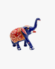 Traditional Rajasthani style painted elephant family figurines in three descending sizes for home decor