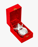 Decorative silver plated kalash for Hindu rituals with red velvet gift box