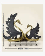 Elegant swan key holder wall decor in golden and black finish with 7 inch width and 5.5 inch height