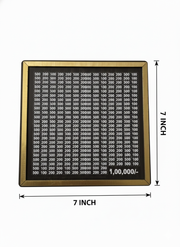 Hand inserting money into wooden ₹1,00,000 savings challenge money bank