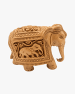 Traditional wooden elephant showpiece for home décor, office desk, and gifting