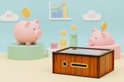Wooden Money Saving Box with Child Savings Theme